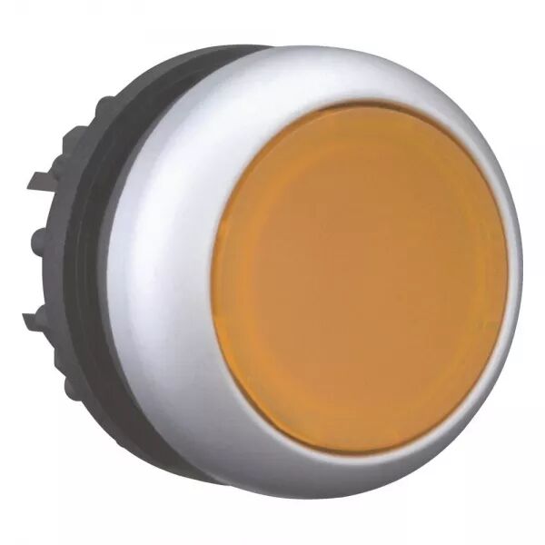 BOUTON-POUSSOIR LUMINEUX, PLAT, AMBR�