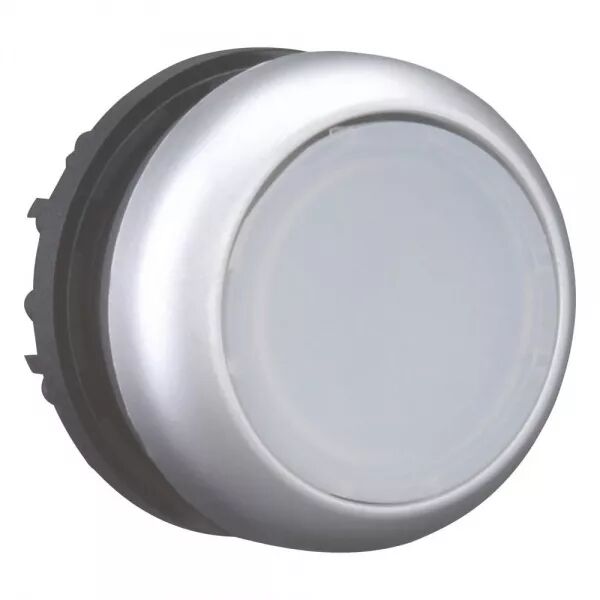 BOUTON-POUSSOIR LUMINEUX, PLAT, BLANC, � RAPPEL