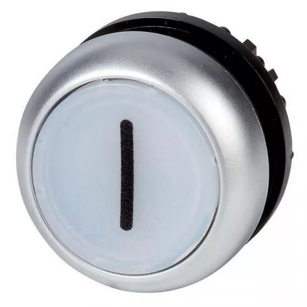 Bouton-poussoir lumineux, plat, blanc I, � rappel (216942)