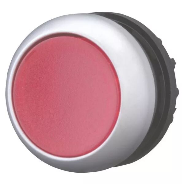 Bouton-poussoir lumineux, plat, rouge, � rappel (216925)