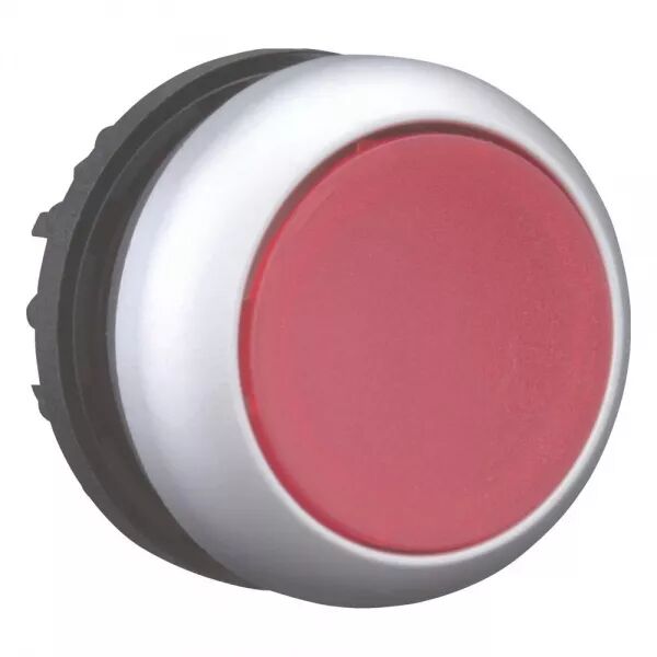 BOUTON-POUSSOIR LUMINEUX, PLAT, ROUGE, � RAPPEL