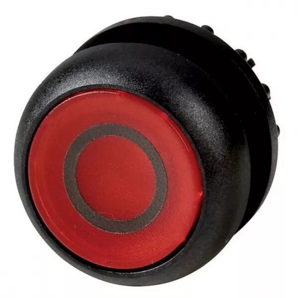 Bouton-poussoir lumineux, plat, rouge 0, � accrochage (216958)