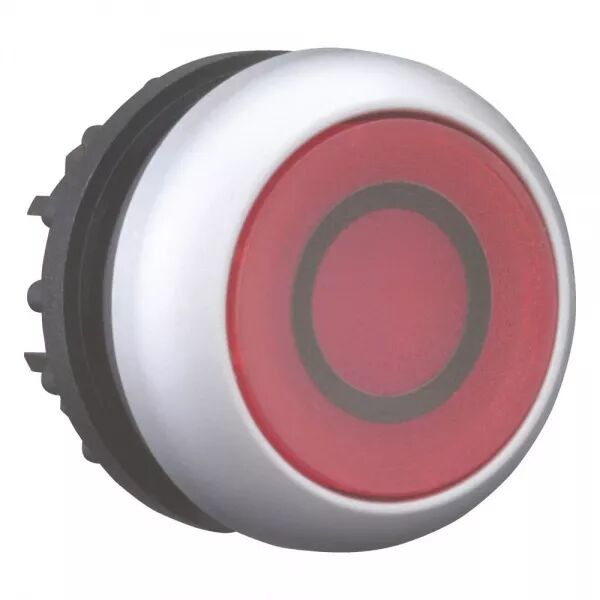 BOUTON-POUSSOIR LUMINEUX, PLAT, ROUGE 0, � ACCROCHAGE