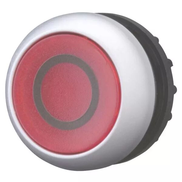 Bouton-poussoir lumineux, plat, rouge 0, � rappel (216936)