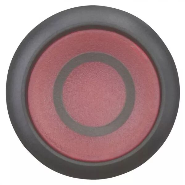 Bouton-poussoir lumineux, plat, rouge 0, � rappel (216937)