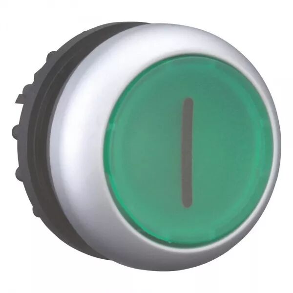 BOUTON-POUSSOIR LUMINEUX, PLAT, VERT I, � RAPPEL