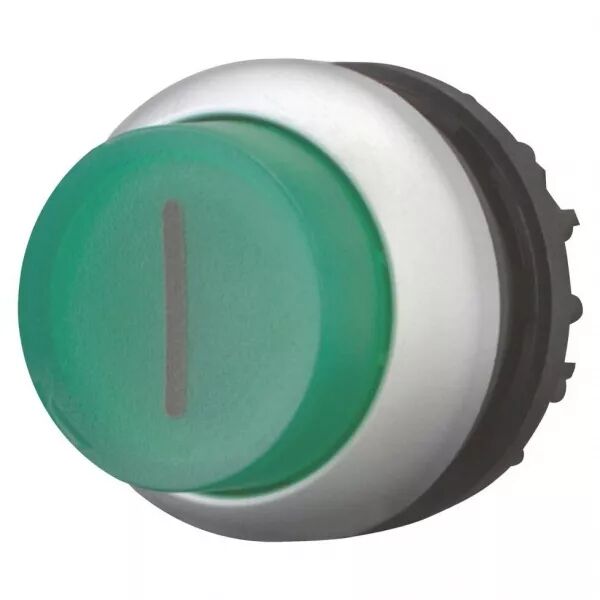 Bouton-poussoir lumineux, saillant, vert I, � rappel (216977)