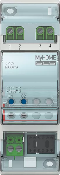 bticino-actionneur 2 sorties 0v � 10 v gestion de temp�rature bus - 2 modules (f430v10)