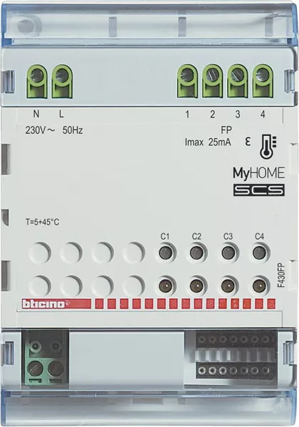 bticino-actionneur fil pilote pour gestion de temp�rature bus - 4 modules (f430fp)