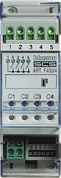bticino-actionneur modulaire 4 relais gestion de temp�rature myhome_up - 2 modules (f430/4)