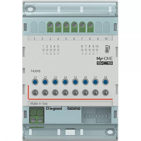 bticino-actionneur modulaire 8 relais gestion de temp�rature myhome_up - 4 modules (f430r8)