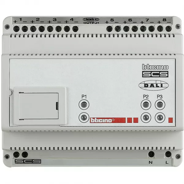 bticino-actionneur variateur modulaire dali 8 sorties myhome_up - 6 modules (f429)
