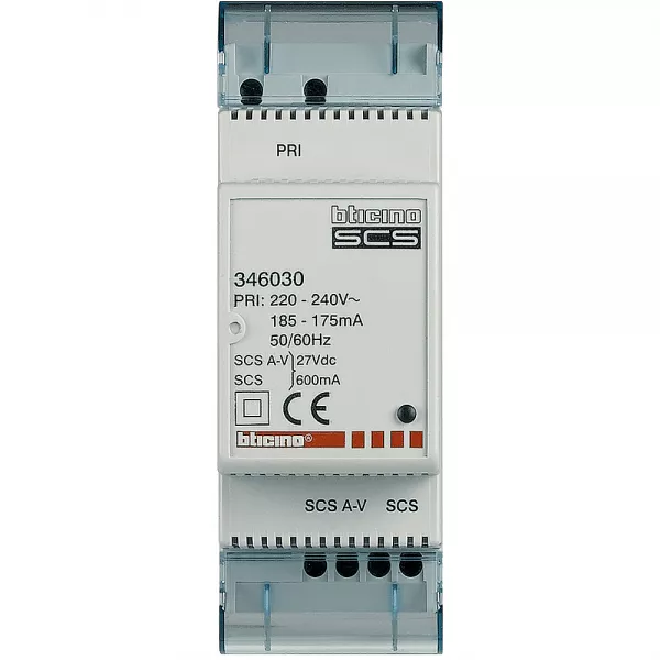 bticino-alimentation modulaire compacte avec adaptateur vid�o myhome_up - 2 modules (346030)