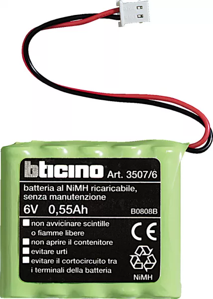 bticino-batterie de rechange myhome_up - 6v 0,5ah (3507/6)