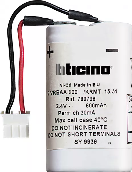 bticino-batterie de rechange pour lampe de secours livinglight 2,4v 600ma (l4784/1)