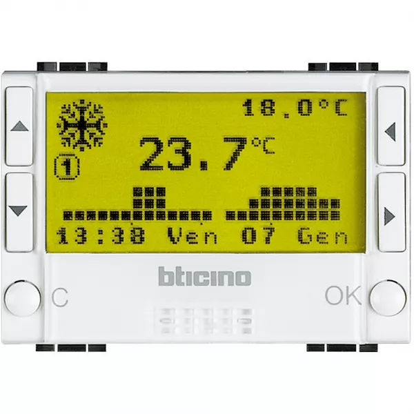 bticino-chrono-thermostat encastr� livinglight - blanc (n4451)