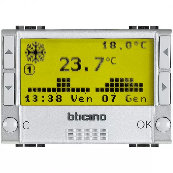 bticino-chrono-thermostat encastr� livinglight - tech (nt4451)