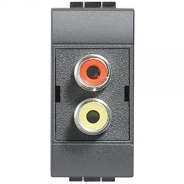 bticino-double-connecteur typerca livinglight - anthracite - 1 module (l4269r)