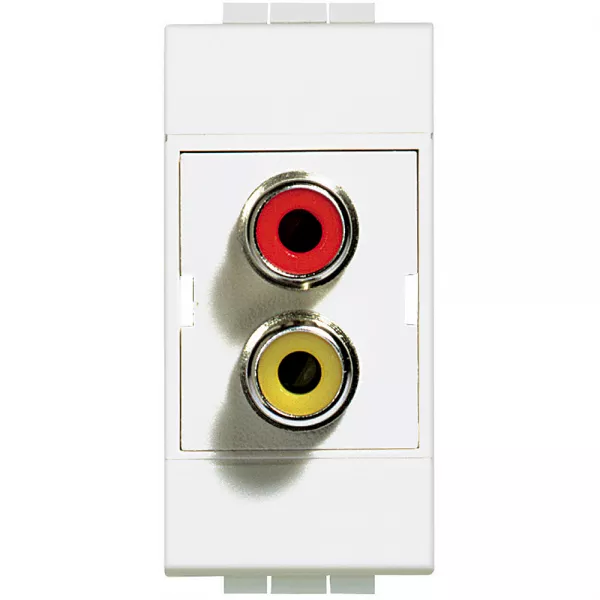 bticino-double-connecteur typerca livinglight - blanc - 1 module (n4269r)