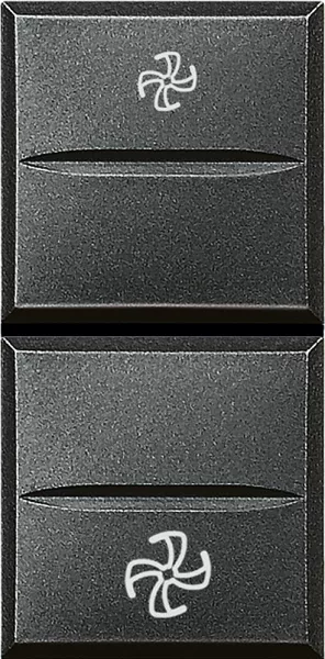 bticino-double-poussoir avec stop pour vmc axolute - finition anthracite - 1 module (hs4027vmc)