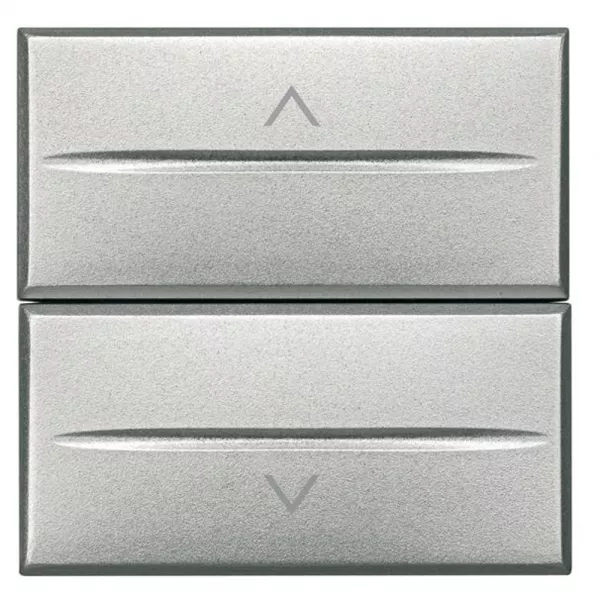 bticino-double-poussoir interbloqu� pour volets roulants axolute - alu - 2 modules (hc4037/2)