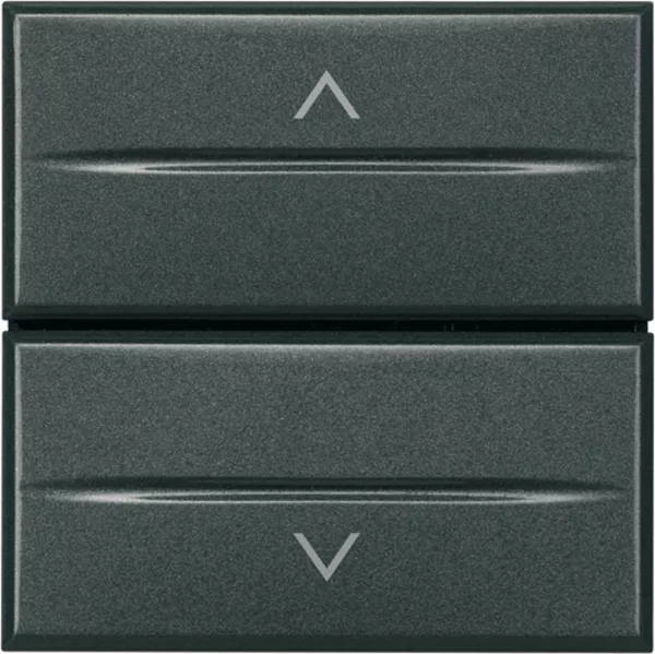 bticino-double-poussoir interbloqu� pour volets roulants axolute - anthracite 2 modules (hs4037/2)