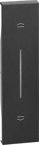 bticino-enjoliveur living now pour poussoir de volets roulants 1 module - noir (btkg05)