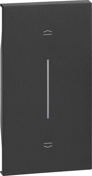 bticino-enjoliveur living now pour poussoir de volets roulants 2 modules - noir (btkg05m2)
