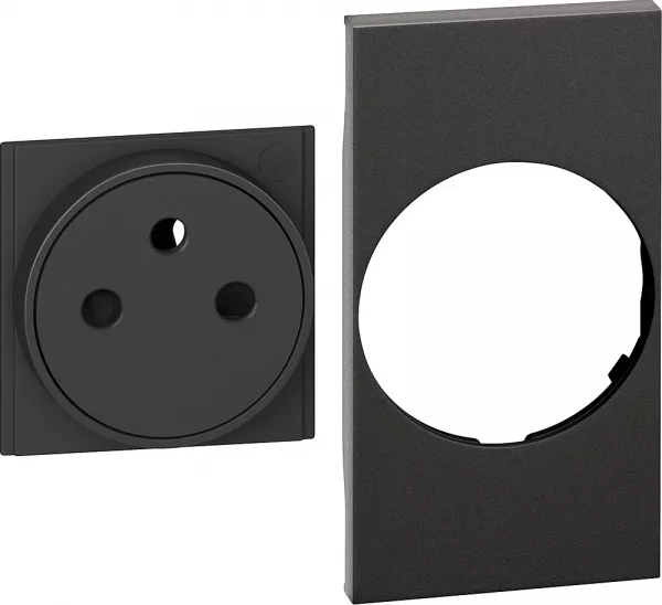 bticino-enjoliveur living now pour prise de courant surface 2 modules - noir (btkg55f)
