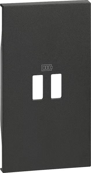 bticino-enjoliveur living now pour prise usb 2 modules - noir (btkg12c)