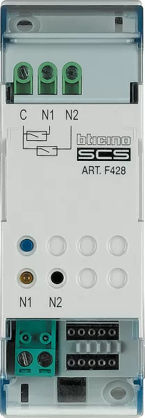 bticino-interface de contact modulaire myhome_up 2 contacts - 2 modules (f428)