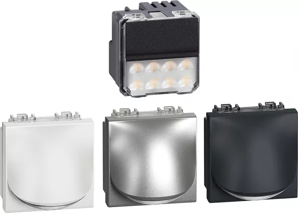 bticino-lampe directionnelle livinglight 70 lumens chrome mat - 2 modules (ln4361)