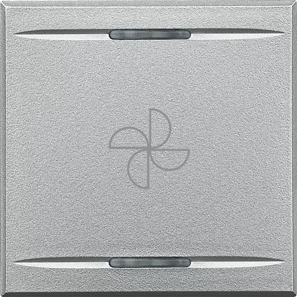 bticino-manette axolute bus pour ventilateur type bascule 2 modules - alu (hc4911/2bc)