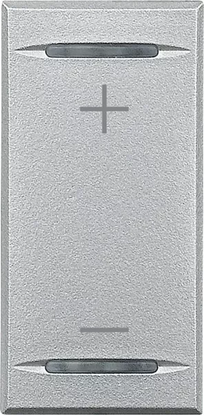 bticino-manette axolute symbole + et - type bascule 1 module - alu (hc4911ad)