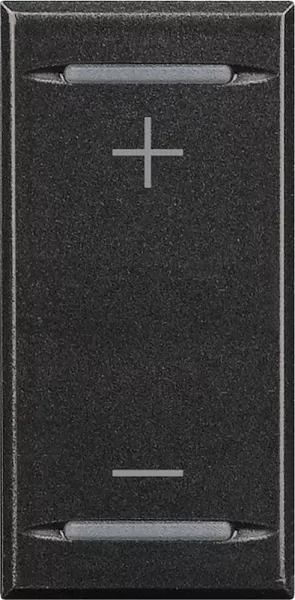 bticino-manette axolute symbole + et - type bascule 1 module - anthracite (hs4911ad)