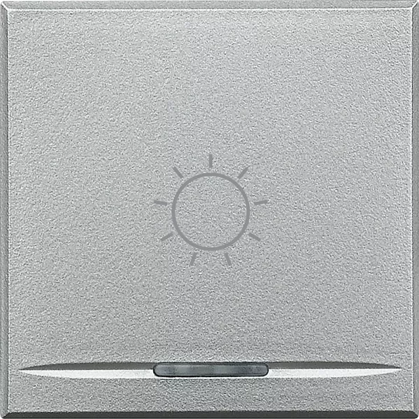 bticino-manette axolute symbole lumi�re type poussoir 2 modules - alu (hc4915/2ba)