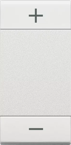 bticino-manette livinglight symbole + et - type bascule 1 module - blanc (n4911adn)