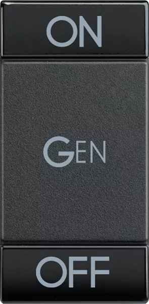 bticino-manette livinglight symbole on , off et gen 1 module - anthracite (l4911afn)