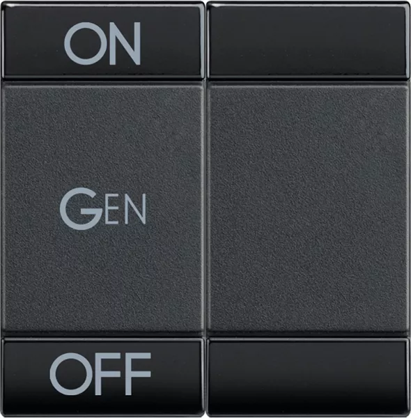 bticino-manette livinglight symbole on , off et gen 2 modules - anthracite (l4911m2afn)