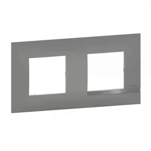 bticino-plaque alt�ge classico 2 postes nuage - effet aluminium avec liser� effet alu (btal9na2)