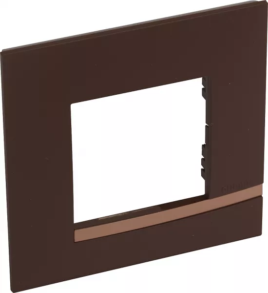 bticino-plaque alt�ge d�co 1 poste terre de sienne - marron avec liser� effet cuivre (btal9ts1)