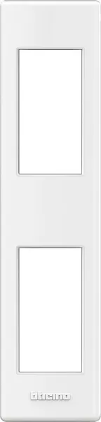 bticino-plaque avec support livinglight pour profil�s ou saillie - blanc - 2 modules (lnd4812bi)