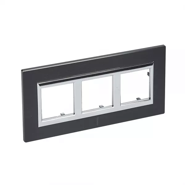 bticino-plaque axolute alu bross� 3x2mod vertical - r�novation entraxe 57mm -anthracite (ha4832/3xs)