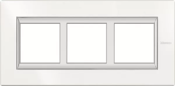 bticino-plaque axolute alu monochrome 3x2modules vertical - r�novation entraxe 57 -blanc (ha4832m3hd)