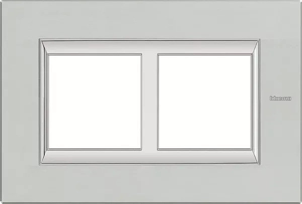 bticino-plaque axolute aluminium bross� 2+2mod horiz - r�novation entraxe 57mm -naturel (ha4832/2xc)