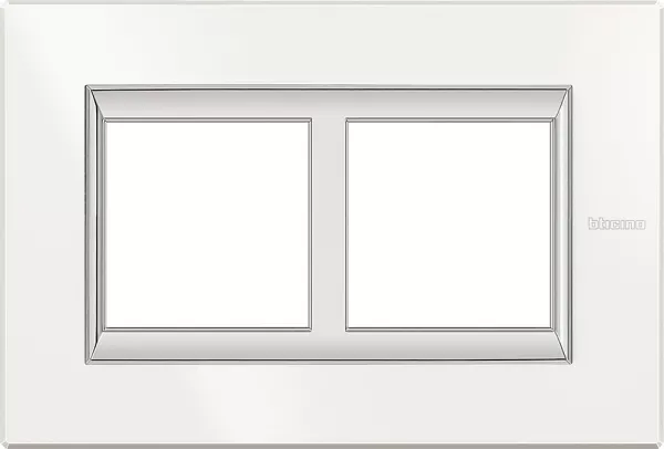 bticino-plaque axolute aluminium monochrome 2+2mod horiz r�novation entraxe 57mm -blanc (ha4832m2hd)
