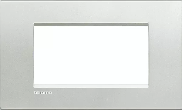 bticino-plaque carr�e livinglight naturalia 4 modules - argent (lna4804ag)