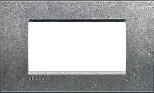 bticino-plaque carr�e livinglight naturalia 4 modules - brut (lna4804na)