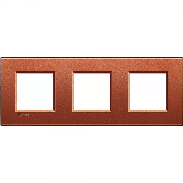 bticino-plaque carr�e livinglight silk 2+2+2 modules - brique (lna4802m3rk)
