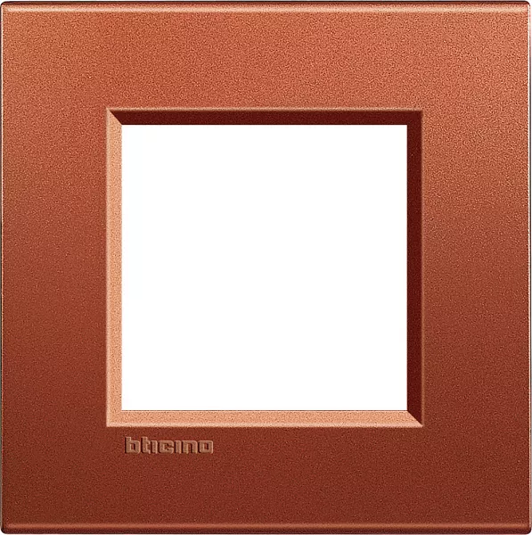 bticino-plaque carr�e livinglight silk 2 modules - brique (lna4802rk)